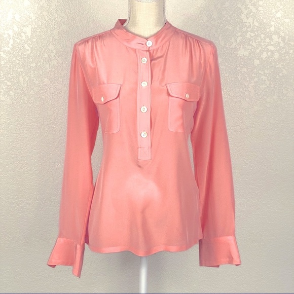 J.Crew Silk Peach Blouse - Picture 1 of 6